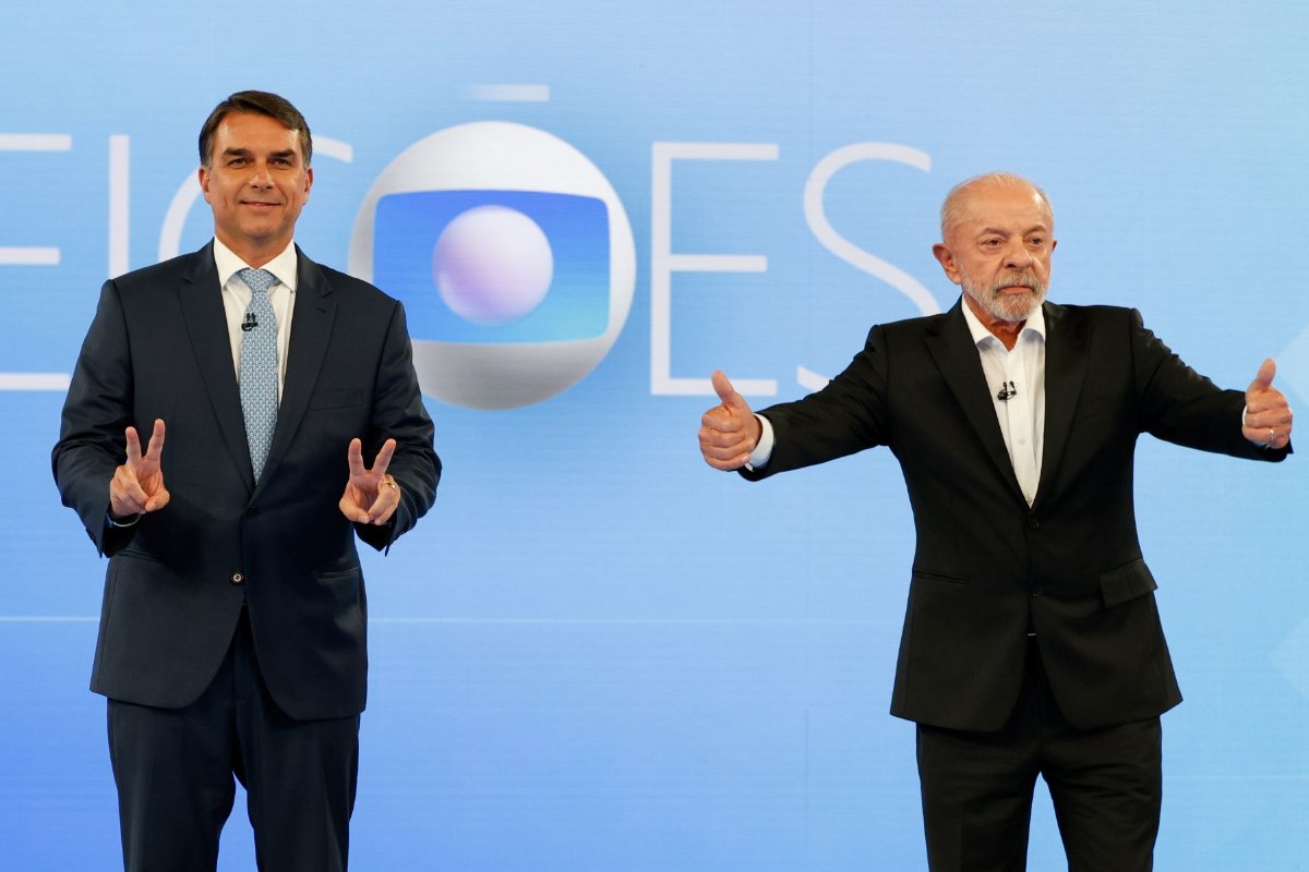 Lula e Flávio no debate da Rede Globo