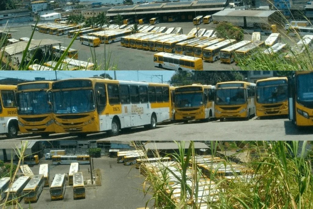 Ônibus parados em Salvador/Crédito Blog do Magno